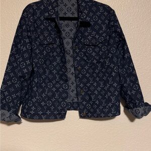 fashion insprd denim not auth Dark Blue Monogram Jacket